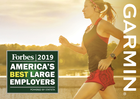 Garmin ranked No. 5 on Forbes America's Best Employers in 2019 for the third consecutive year in the large employers category. (Graphic: Business Wire)