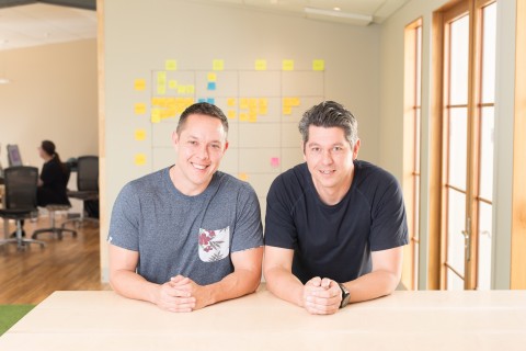 AskNicely co-founders Aaron Ward (left) and John Ballinger (Photo: Business Wire)