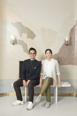 Mr. Adrian Cheng, Founder of K11, Executive Vice-Chairman and General Manager of New World Development with Ms. Joyce Wang, internationally acclaimed interior designer for the K11 ARTUS penthouse.