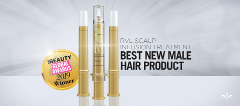 Jeunesse Global's RVL Scalp Infusion Treatment was chosen as the 2019 Pure Beauty Global Awards Best New Male Hair Product. 
(Photo: Business Wire)