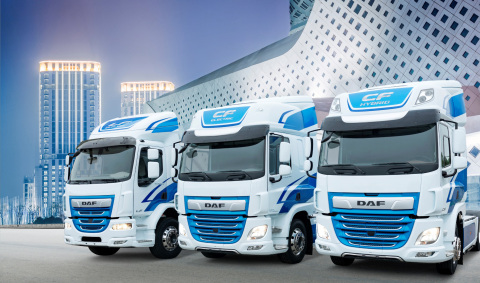 DAF LF Electric, CF Electric and CF Hybrid Trucks (Photo: Business Wire)