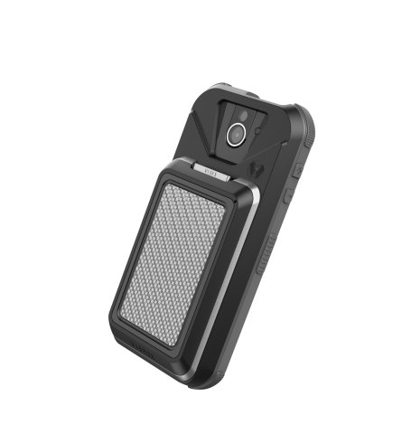 Exclusive multipurpose case from Vibes Modular snaps on rugged DuraForce PRO 2 smartphone enabling easy sharing of accessories including extended battery packs and Bluetooth conference speakers. (Graphic: Business Wire)