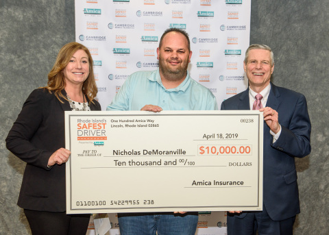 Nicholas DeMoranville was named "Overall Safest Driver" as part of the 10-week long Rhode Island's Safest Driver contest, hosted by Amica Insurance in partnership with Cambridge Mobile Telematics (CMT). (Photo: Business Wire)