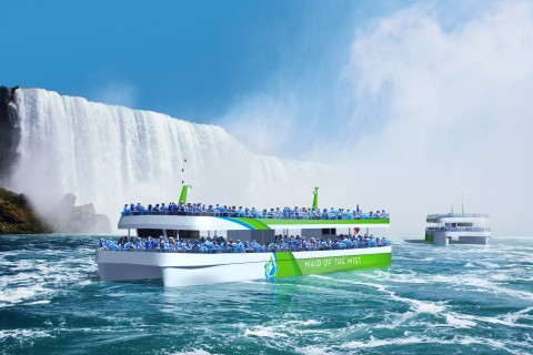 Maid of the Mist new passenger vessels sailing on pure electric power, enabled by ABB's technology (Photo: Business Wire)