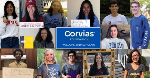 The 13 scholarship recipients of the 2019/2020 Corvias Foundation awards. (Upper) From left to right: Yuli Vazquez, Amber Morera, Irmarys Cortes-Torres, Kayla Marschall, Quinn Rusmisell, and Charlie Sewell. (Middle) From left to right: Keri Kellum, Sarah DaSilva. (Lower) From left to right: Denzel Acheampong, Aubrey Smith, Jesus Molina, Diana Holman, and Angel Pajimola.(Photo: Business Wire)