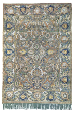 The top lot was an important Safavid silk and metal-thread 'Polonaise' carpet from Isfahan, central  ... 