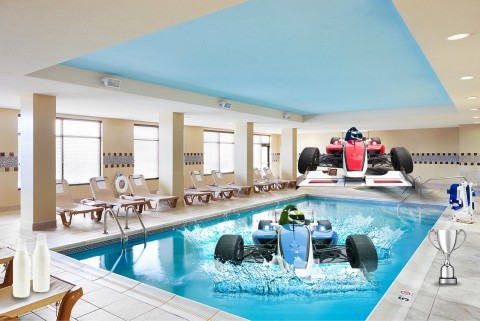 Race you to the deep end! Both the Hampton Inn (shown here) and Residence Inn boast heated pools. (Photo: Business Wire)