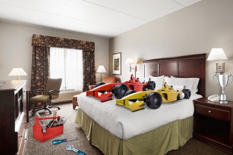 After a pit stop on a comfy bed - like this one at the Hampton Inn - you'll wake feeling tuned-up. (Photo: Business Wire)