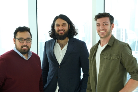 Wahed team (from left to right): Yasser Aboudkhil, CTO - Junaid Wahedna, Founder and CEO - Kareem Tabbaa, CPO (Photo: Business Wire)