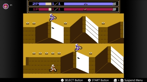 Fans love the Excitebike™ game for its frenetic races, high stakes and sweet jumps. With this game, you can take it to the next level with the Famicom™ disk version of VS. Excitebike – complete with two-player split screen. (Graphic: Business Wire)