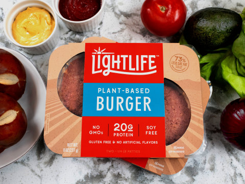 Seven Lightlife products will be available through the Dot Foods, including Lightlife’s newly launched plant-based burger—the Lightlife® Burger (Photo: Business Wire)