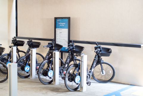 GenZe e-bikes, operated by Zagster, at DivcoWest commercial property in Glendale, CA. (Photo: Business Wire)