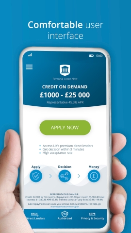 The new Credit on Demand app allows customers to borrow between £1,000 and £25,000 using their mobile phone (Photo: Business Wire)