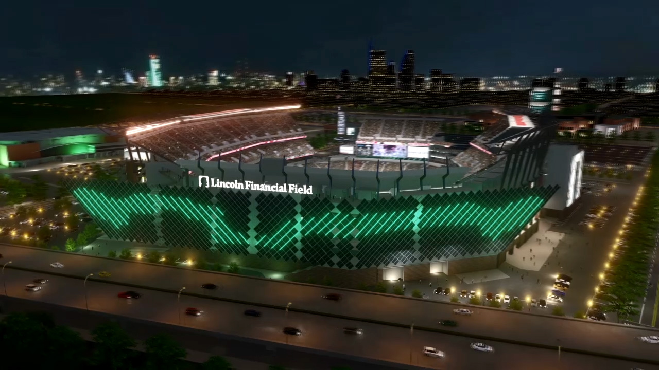 Video showcasing enhancements to Lincoln Financial Field signage