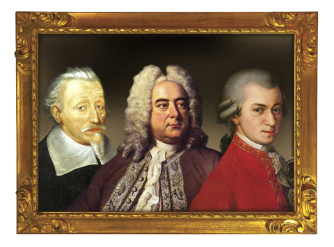 A Trio of Great Choral Composers: Schütz, Handel and Mozart. (Graphic: Business Wire)