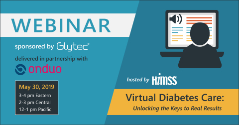 Glytec and Onduo, who formed a business alliance last year, are partnering with HIMSS on a webinar that explores the keys to augmenting traditional brick-and-mortar care with virtual care for people with diabetes. (Graphic: Business Wire)