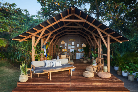 Corona's La Casa pop-up space, made from 1.5 tons of recycled plastic. (Photo: Business Wire)