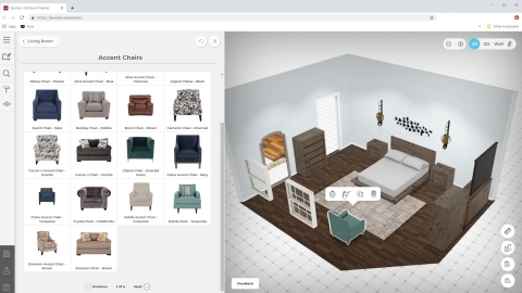 Jerome’s 3D room planner provides robust design tools with a fun and easy user experience, giving customers the power to create both simple and complex product assemblies with no skill or experience required. (Photo: Business Wire)