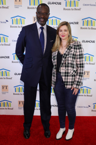 NEW YORK, NEW YORK - MAY 16: Tidjane Thiam and Amber Tamblyn attend the Room To Read 2019 New York G ... 