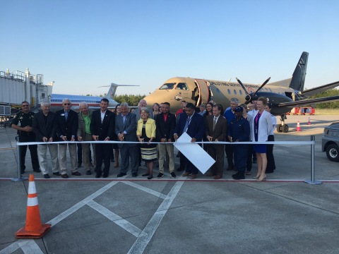 Silver Airways team members, Okaloosa County officials and Invisible Wounds Center launch first flig ... 