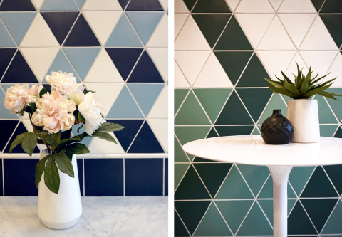 Create your own eye-catching tile pattern by mixing and matching Kaleidoscope’s bold colors with neu ... 