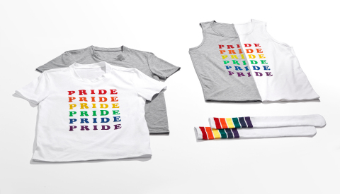 Macy’s celebrates WorldPride and Stonewall 50 with its 10th annual national Pride + Joy campaign featuring special Pride-themed products and a partnership with The Trevor Project. INC Pride apparel benefitting The Trevor Project (Photo: Business Wire)