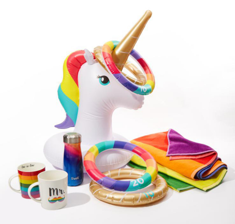 Macy’s celebrates WorldPride and Stonewall 50 with its 10th annual national Pride + Joy campaign featuring special Pride-themed products and a partnership with The Trevor Project. Sunny Life, Pfaltzgraff, Martha Stewart Collection, S’well Pride merchandise (Photo: Business Wire)