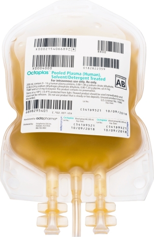 The U.S. Food and Drug Administration has approved a revised product label for Octapharma USA’s Octaplas™, Pooled Plasma (Human), Solvent/Detergent Treated Solution for Intravenous Infusion. The new labeling provides the results of a post-marketing study on Octaplas™ that demonstrates the product’s safety, efficacy and tolerability in treating critically ill pediatric patients who require replacement of multiple coagulation factors. (Photo: Business Wire)