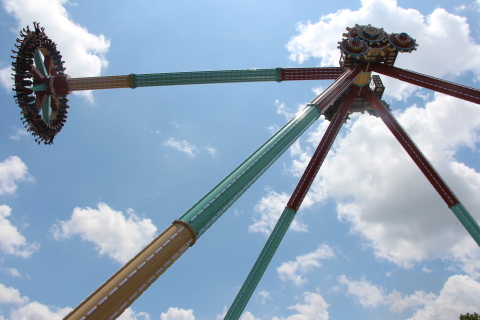 Six Flags Over Georgia — the Thrill Capital of the South — announces the tallest swinging pendulum ride in the Southeast, Pandemonium, opens Memorial Day weekend. Towering a staggering 15-stories tall, this impressive giant disk reaches speeds up to 70 miles per hour, as it whips back and forth — higher and higher giving riders an exhilarating riding experience as they soar high above the Atlanta city skyline. (Photo: Six Flags Over Georgia)