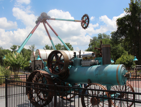 Pandemonium is the centerpiece of the new ScreamPunk-themed area at Six Flags Over Georgia, featuring revamped food locations and shopping experiences. ScreamPunk is a Six Flags twist on the popular Steampunk subgenre, combining science fantasy with 19th century industrial steam-powered machinery. (Photo: Six Flags Over Georgia)