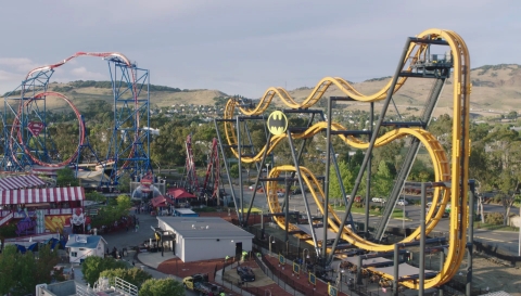 Now open at Six Flags Discovery Kingdom, Batman: The Ride serves as the headlining attraction for the new DC Universe themed area of the park that includes an incredible lineup of DC-branded attractions as well as new culinary and shopping options. (Photo: Business Wire)