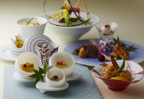 Specially prepared Japanese foods using Arita and Imari tableware served throughout July 2019 to commemorate the 39th annual Arita and Imari Porcelain Exhibition. (Photo: Business Wire)