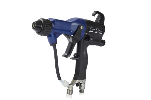 Graco’s new Pro Xp Round Spray Gun produces a round, soft, bell-shaped pattern ideal for round or cylindrical objects. The round spray air cap also comes as an accessory that fits on any Pro Xp Electrostatic Spray Gun. (Photo: Graco Inc.)