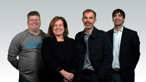 Pictured (left to right): Randy Layman (VP of Software Engineering), Barbara Dondiego (COO), David Wise (CEO), Weston Edmunds (Executive VP) (Photo: Business Wire)