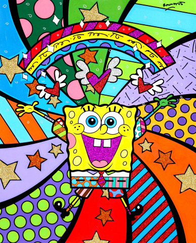 Brazilian-born, Miami-based international pop artist Romero Britto reimagined SpongeBob in his trademark vibrant, bold and colorful patterns. (Graphic: Business Wire)
