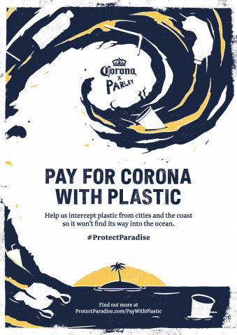 Corona swaps sales for plastic during World Oceans Week as part of mission to protect paradise with Parley (Graphic: Business Wire)