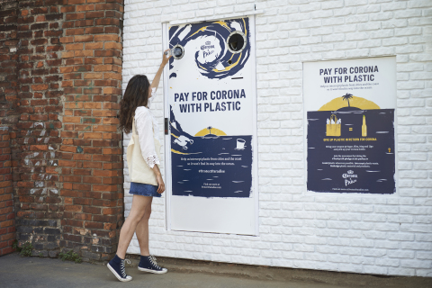 Corona swaps sales for plastic during World Oceans Week as part of mission to protect paradise with Parley (Photo: Business Wire)