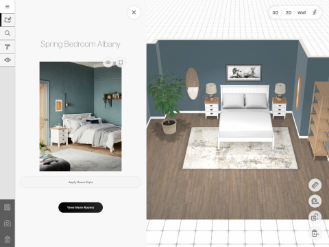 John Lewis customers will use the Marxent-designed 3D Room Designer with Photo to Floorplan iPad application to select products from inspirational photos and drop them into a designed room that matches their real world space. (Photo: Business Wire)