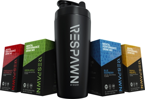 The four flavors of RESPAWN with the Insulated Metal Shaker Cup. (Photo: Business Wire)