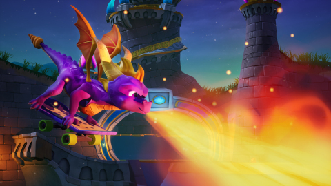 The Spyro Reignited Trilogy is debuting on Nintendo Switch and PC via Steam on September 3, 2019. In the Enchanted Towers Skate park level of Spyro 3: Year of The Dragon (as seen above on PC), Spyro’s flames are hotter than ever! (Graphic: Business Wire)