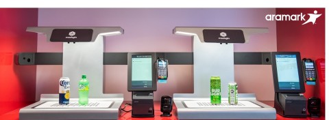 Aramark has expanded its use of artificial intelligence (AI) in Major League Baseball stadiums where the company operates, through a partnership with Mashgin, a Palo-Alto, CA-based technology company, which creates express self-checkout kiosks that use computer vision to scan multiple items without barcodes at once, reducing the time consumers spend waiting in retail checkout lines. (Photo: Business Wire)