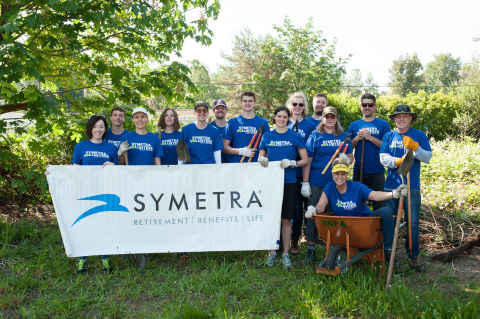 Symetra CEO Margaret Meister (fifth from left) joined a team of employees during a 2019 Symetra Week of Service project. The volunteers helped clear the CKC Trail in Kirkland, Wash., of invasive species as part of the national life insurer’s 11th annual week of community service. “We are proud to support our employees’ volunteer spirit during Symetra Week of Service and throughout the year. As individuals, our employees are empowered to give back to the causes and organizations that matter to them personally through hands-on service opportunities like this. Every year, we all look forward to this powerful expression of Symetra’s ‘Swift to Serve’ core value as we come together on behalf of our communities,” said Ms. Meister. (Photo: Business Wire)