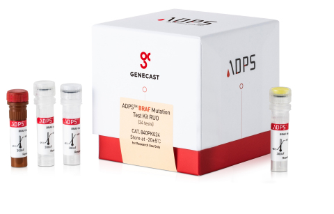 GENECAST, een bedrijf in kankerdiagnostiek via vloeibare biopsie, lanceerde ADPSTM BRAF, EGFR, JAK2 mutatie-testkits met de hoogste detectiegevoeligheid voor uitsluitend onderzoeksgebruik (Research Use Only, RUO). ADPS(TM) BRAF mutatie-testkit (RUO) (foto: Business Wire)