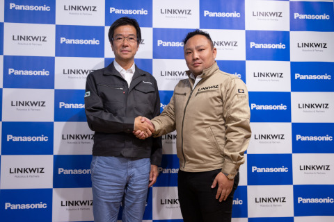 Yasu Higuchi, CEO of Panasonic's Connected Solutions Company (left) and Go Fukino, President of Link ... 