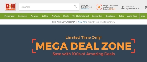 B&H Photo is excited to announce the return of its Mega Deal Zone, a three-day special event featuri ... 