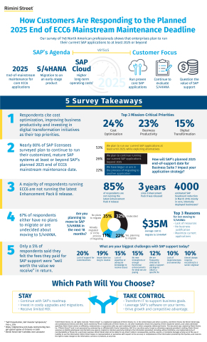 Survey of SAP Licensees Reveals Two-Thirds Have No Plans or Are Undecided About Migrating to New S/4HANA Product (Graphic: Business Wire)