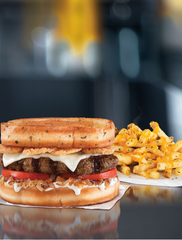 Hardee's New Garlic Bread Thickburger and Cheesy Garlic Fries (Photo: Business Wire)