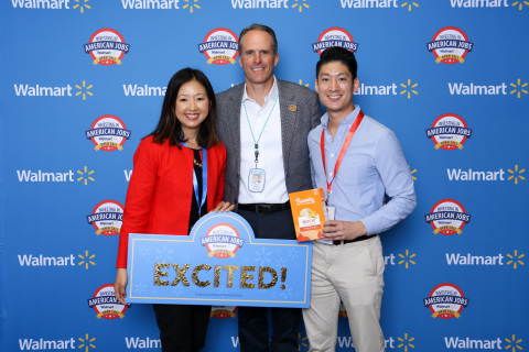 Representatives from Sweety Ice Cream with Walmart’s Chief Merchandising Officer Steve Bratspies after getting an “on the spot” deal during the opening session of 2019 Open Call. (Photo: Business Wire)