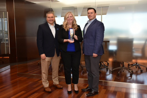 Jeff Bentley, President and CEO of Northwest Federal Credit Union with Heather Devers, AVP Card Operations and Alex Lane, SVP Operations (Photo: Business Wire)