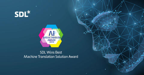 Hai, SDL's linguistic AI™, Recognized for Machine Translation Innovation in 2019 (Graphic: Business Wire)